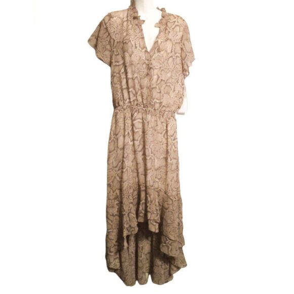 1.State Womens Snake Print Hi-Low Daytime Maxi Dress L - Picture 3 of 5